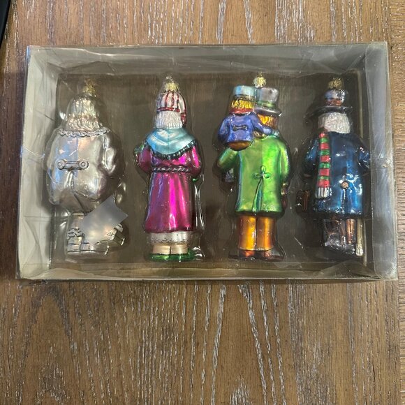 Kurt Adler A CHRISTMAS CAROL Blow Glass Ornament Set NEW - Picture 2 of 6